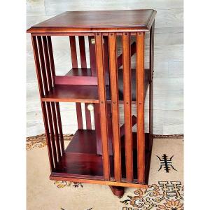 Revolving Bookcase Stamped Terquem Paris With Blocking System 