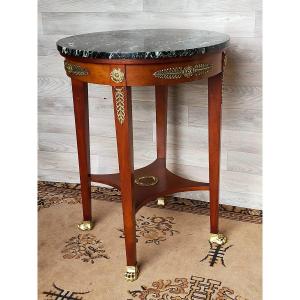 Empire Marble And Gilt Bronze Pedestal Table (console Table)