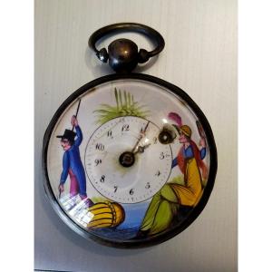 Rooster Watch Enameled Dial Character Decor 