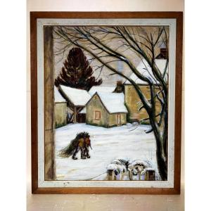 Leon Detroy Village De La Creuse Enneig&eacute; Ecole De Crozant 