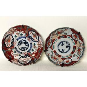 paire d&#039;assiettes plats  imari japon 
