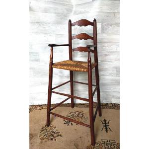 chaise haute d'enfant en merisier 19ème 