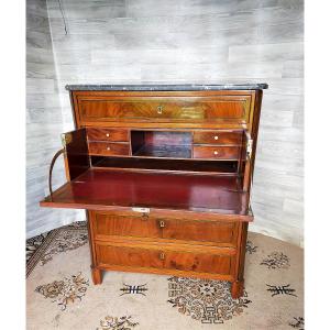 Petite Commode époque louis xvi acajou (scriban secrétaire semainier )