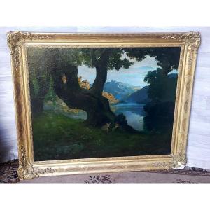 Alfred Plauzeau (1875-1918) Apollo And Daphne, Mythological Painting 