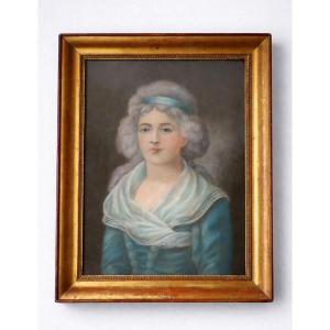 Pastel  élégant portrait de femme 