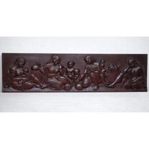 Grand panneau scène de vie malgache  P. Andrianjaka,  (Madagascar Tananarive Ramanda Ratova.. )