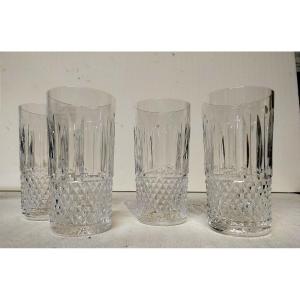 Quatre verres gobelet saint louis tommy en cristal