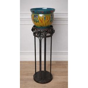 sellette guéridon art déco fer forgé (console colonne)