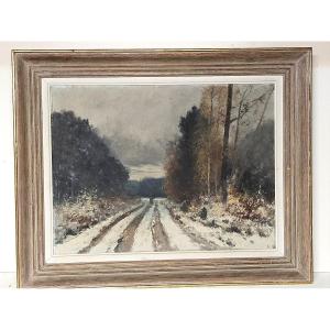 Paysage enneig&eacute;  signature a d&eacute;chiffrer 