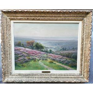 Gaston Anglade (1854-1929) – Landscape With Heather – Crozant School