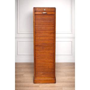 Classeur à rideau en chêne clair Meuble de métier (semainier chiffonier)