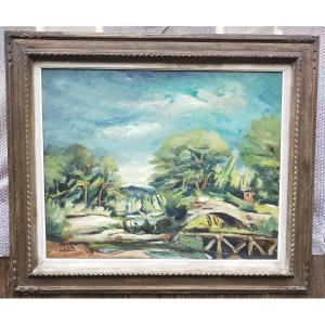 Anders Osterlind (1887-1960) - Landscape, Loup Valley -villeneuve-loubet (crozant Bretagne )