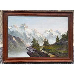 Astrid WALFORD (1907-1984) massif du mont blanc La Meije (haute savoie montagne chamonix)