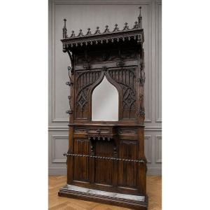 Neo-gothic Castle Checkroom (neo-gothic Medieval Chapel)