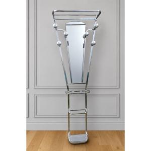 Art Deco Coat Rack In Chrome