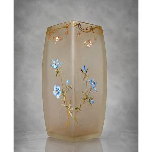 Legras Montjoye Vase, Enamelled Floral Design