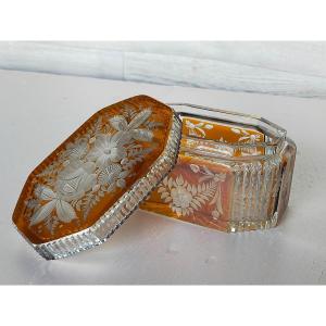 Coffret en cristal de bohème ( bonbonnière Baccarat saint louis )