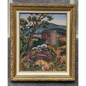 Alcide Le Beau 1873/1943 Provencal Or Corsican Landscape