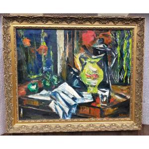 Anders Osterlind (1887–1960) Still Life With A Yellow Pitcher, Crozant School (alluaud Detroy)