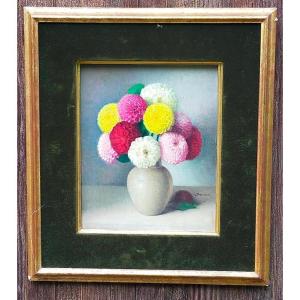 Charles Perron le bouquet de zinnias
