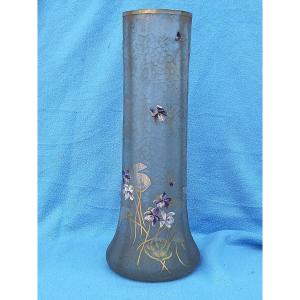 Large Legras Montjoye Vase With Violets