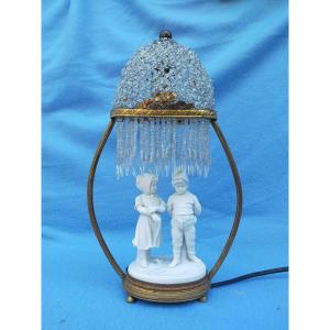 Napoleon III-style Bronze And Biscuit-colored Lamp