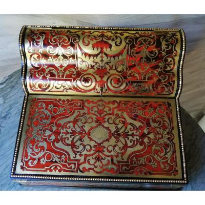 Boulle Marquetry Writing Desk With Interior Inkwell