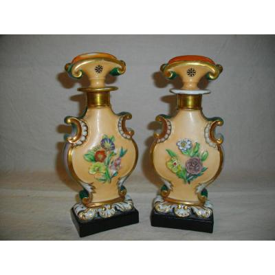 Perfume Bottle Pair Porcelain Paris 19eme