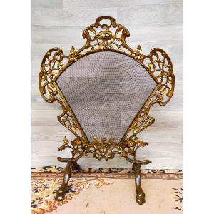 Art Nouveau Fireplace Screen Jules Jouant (1863-1921) Spark Screen