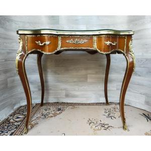 Desk In Marquetry And Gilt Bronze In The Style Of François Linke