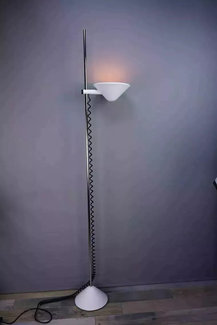 White Italian Design Floor Lamp From The 70s By Mauro Mazollo-photo-7