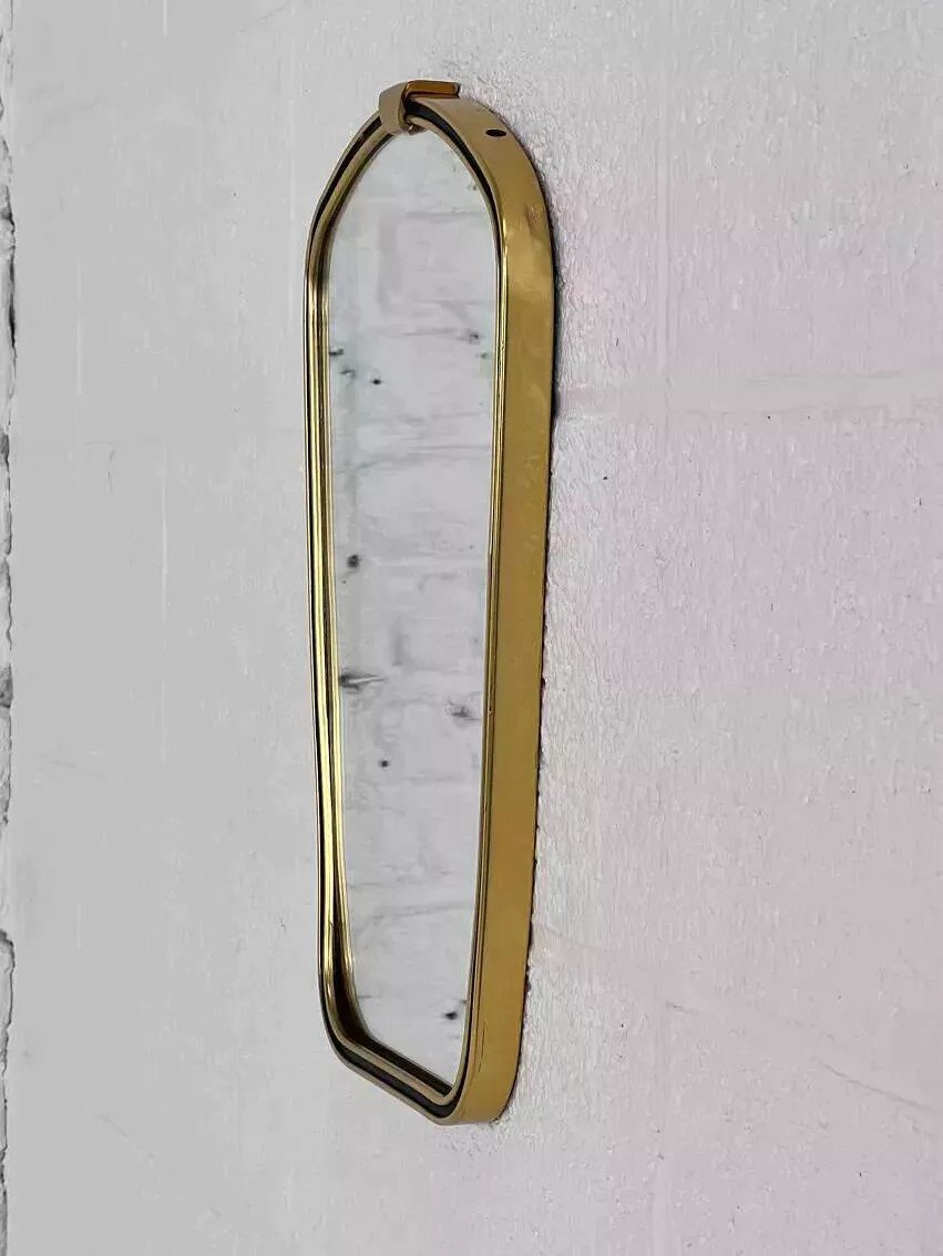 Rearview Mirror And Free Form From The 60s Brass Frame Highlighted In Black-photo-7