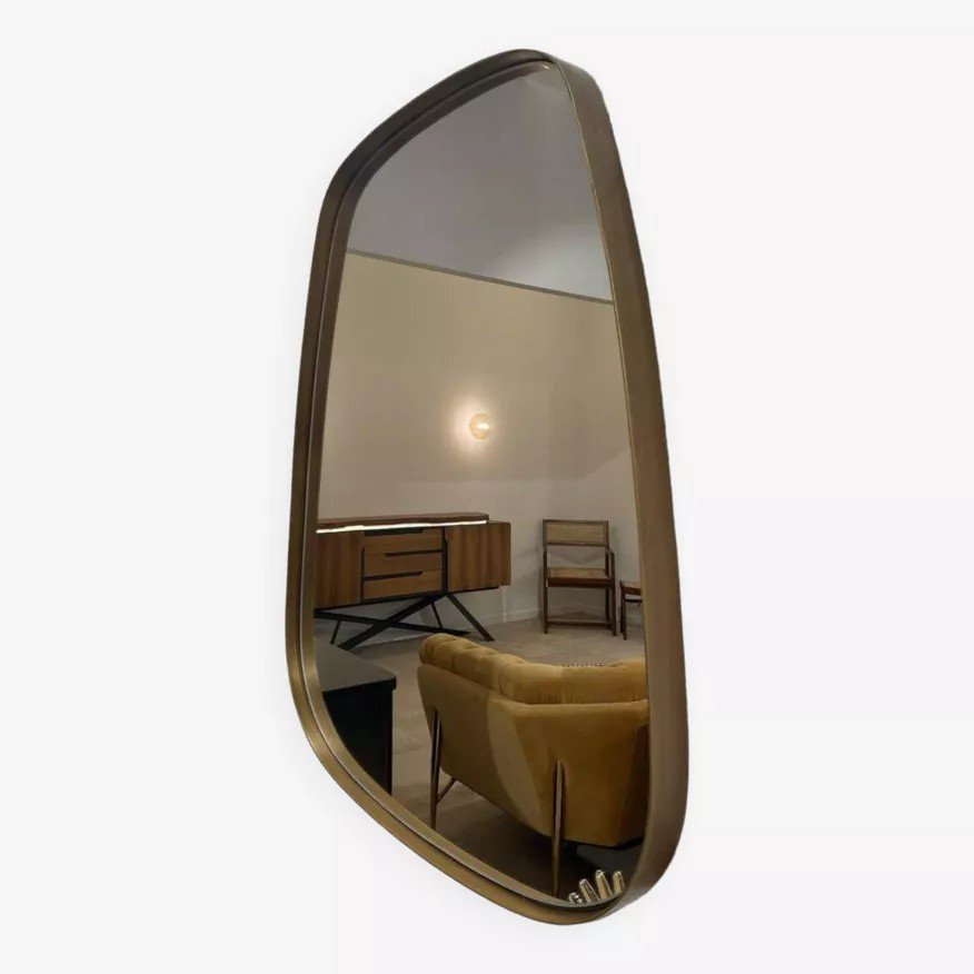 Rearview Mirror And Free Form Contour Brass 75x65cm-photo-6