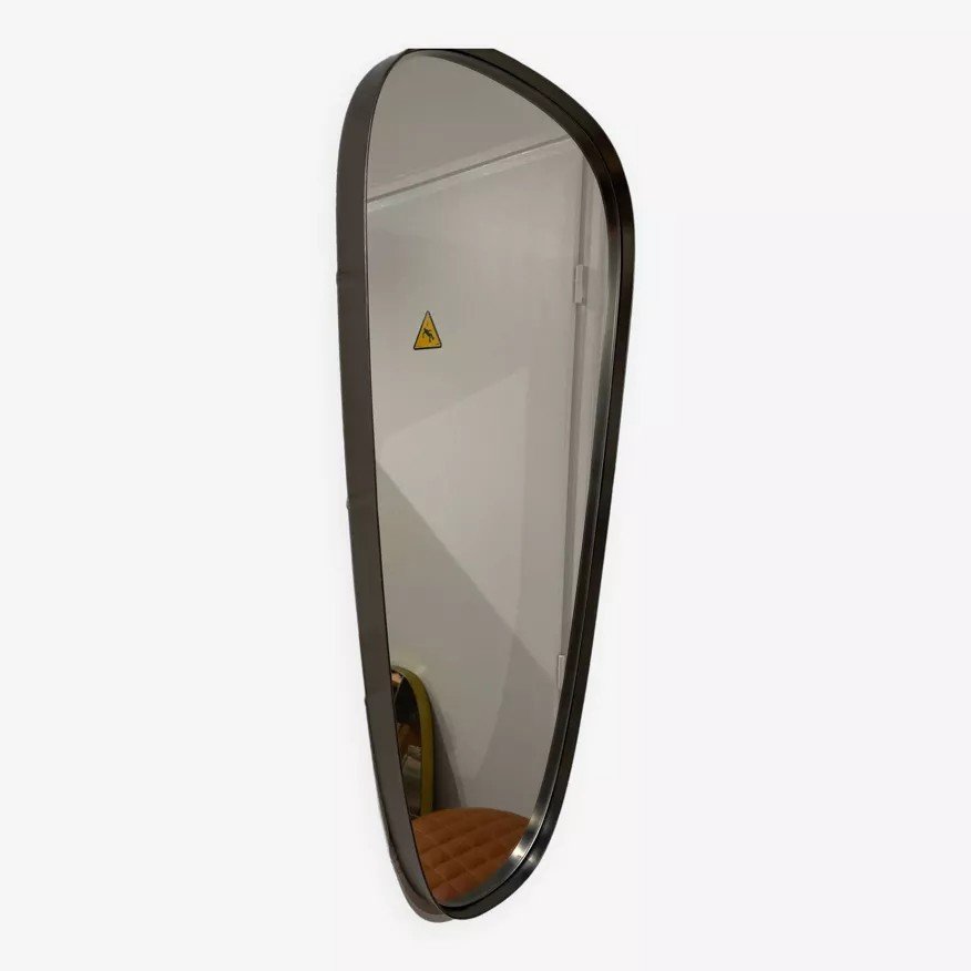 Rear View Mirror And Free Form Brushed Silver Metal Contour-photo-3