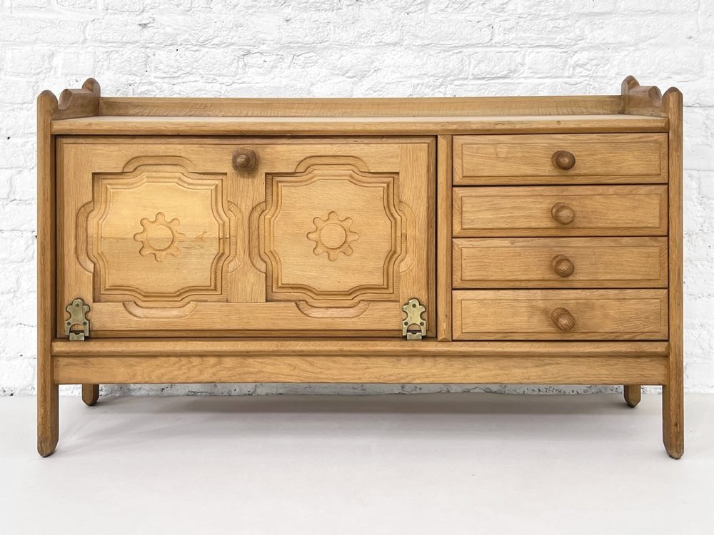 Bronze And Leather Sideboard By Guillerme & Chambron For Your Home, 1950s-photo-1