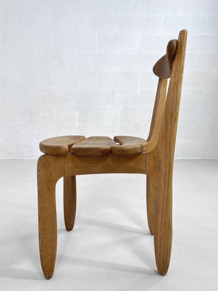 Set Of 6 Oak Dining Chairs By Guillerme & Chambron For Your Home-photo-4