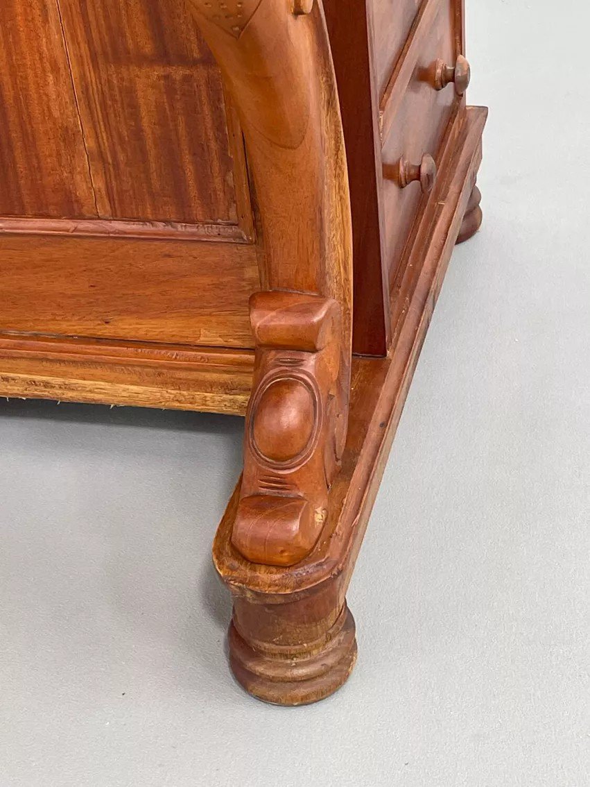 Bureau Davenport Du 20ème Siècle Avec Dessus De Piano En Noyer-photo-4