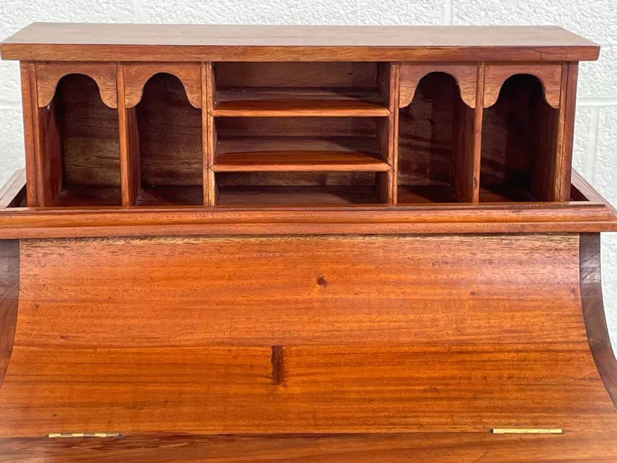 Bureau Davenport Du 20ème Siècle Avec Dessus De Piano En Noyer-photo-8