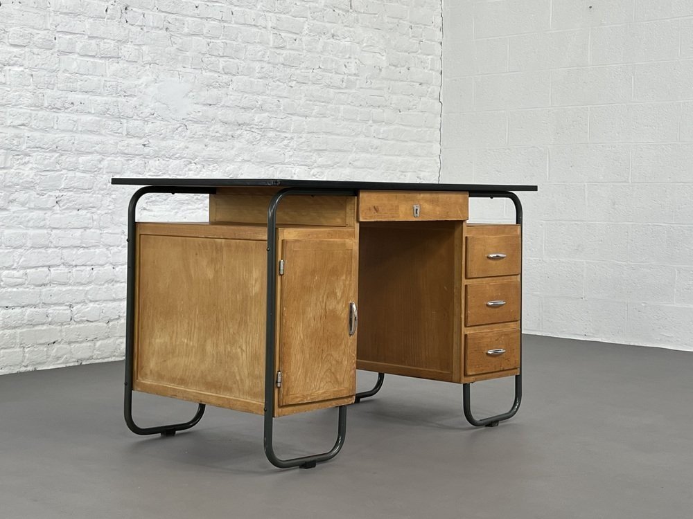 Bureau Double Face En Métal Et Formica De Obumex, 1960s-photo-3