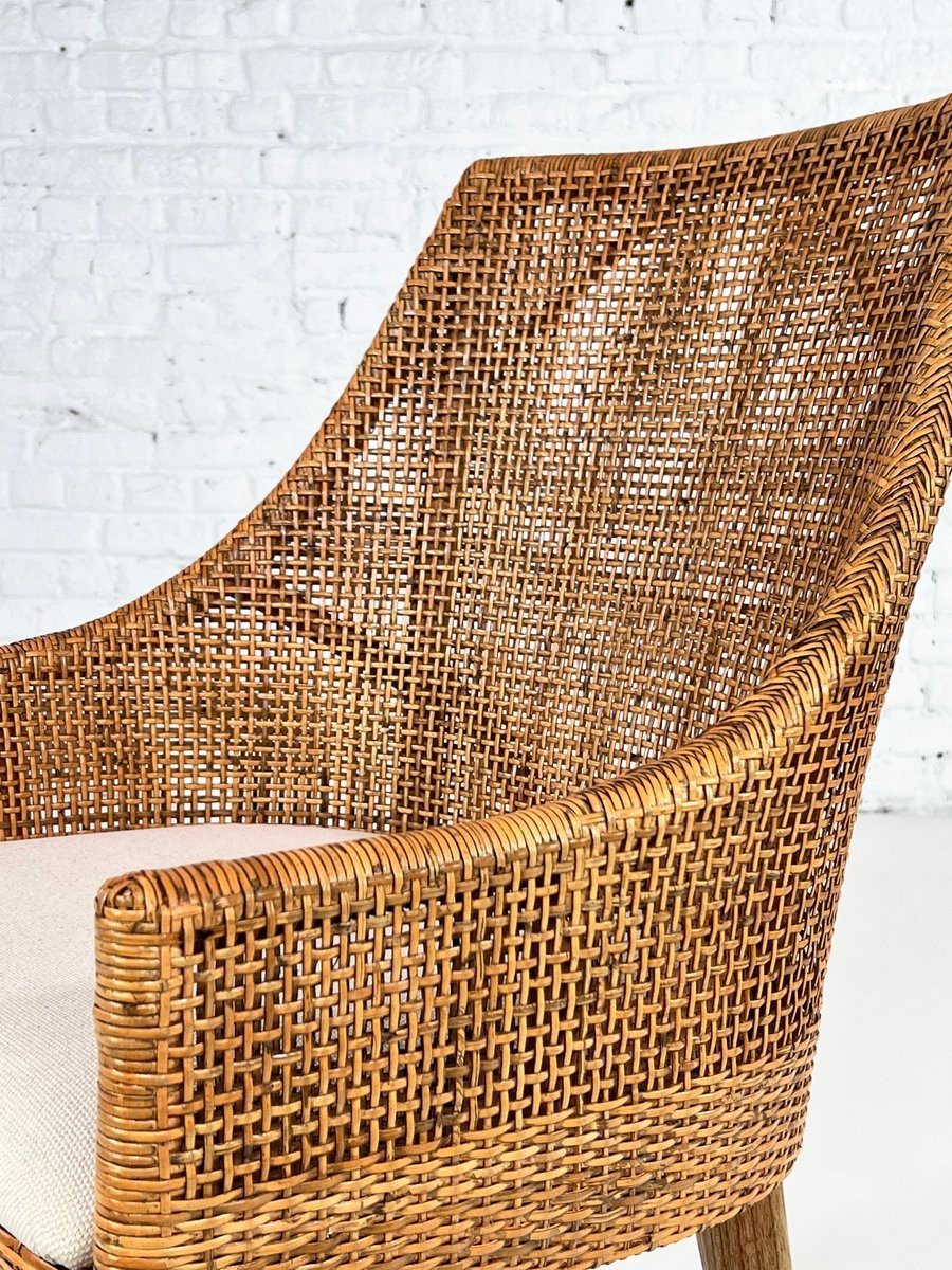 Rattan And Wood Chairs, France, Set Of 6-photo-3