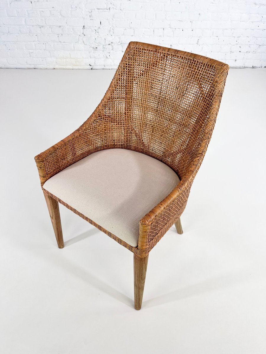 Rattan And Wood Chairs, France, Set Of 6-photo-4