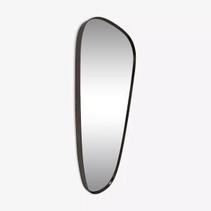 Rear View Mirror And Free Form Brushed Silver Metal Contour