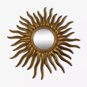 Grand Miroir Oeil De Sorcière Contour Soleil Diamètre 110cm