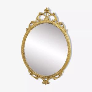 Italian Oval Brass Medallion Mirror