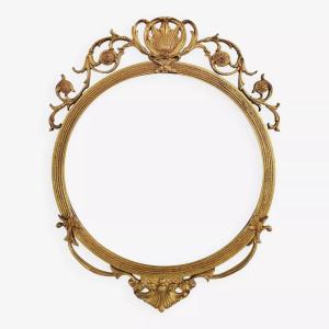 Round Brass Medallion Style Mirror
