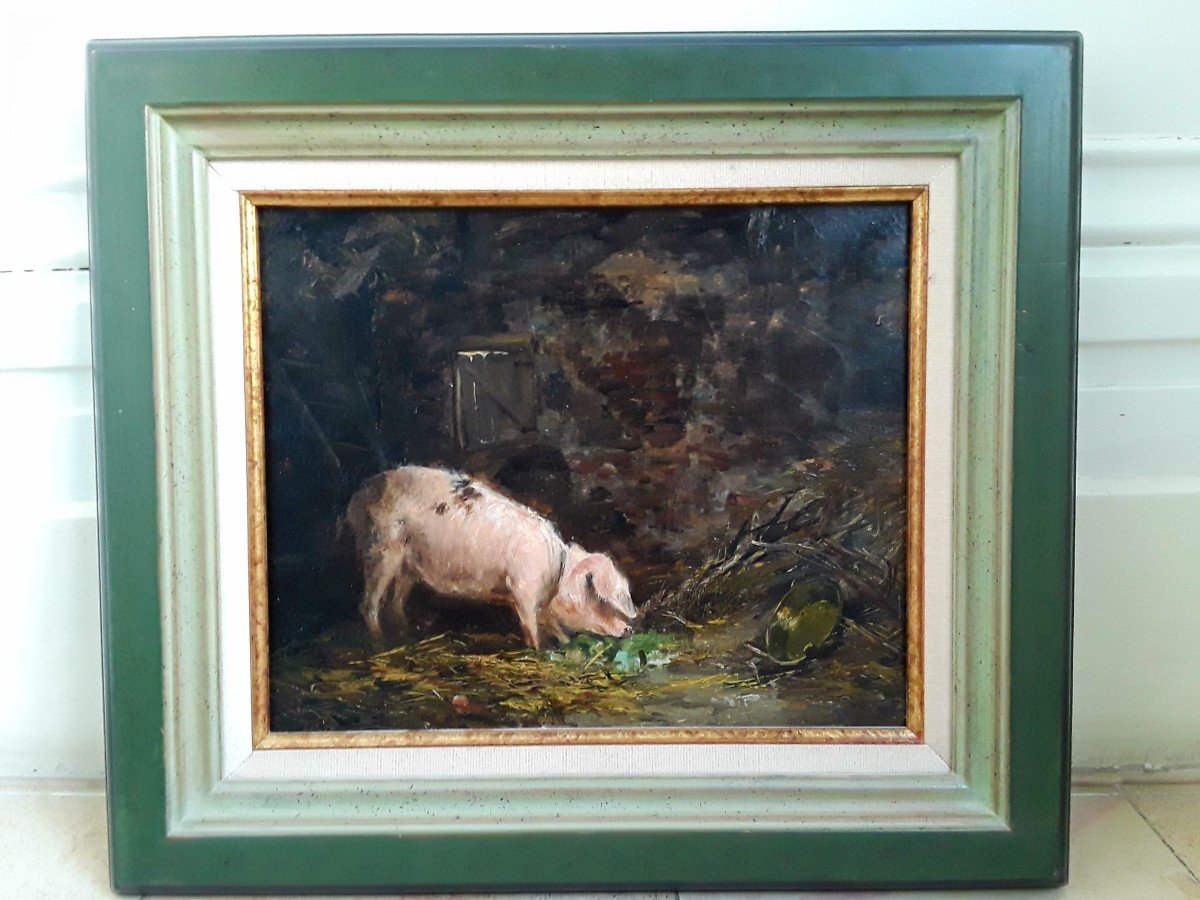 Ecole française XIXème ‘’Cochon’’-photo-3