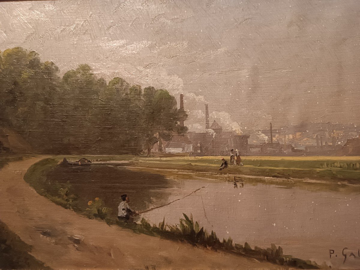Prosper Galerne (1836-1922) "La Scarpe à Marchiennes" -photo-2