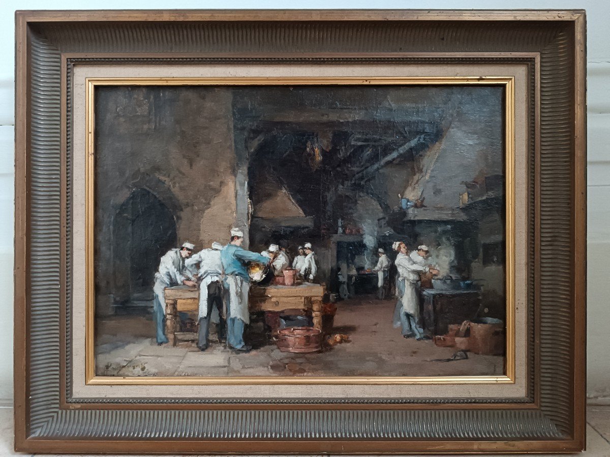 Denis Pierre Bergeret (1846-1910) ''kitchen Scene''-photo-1