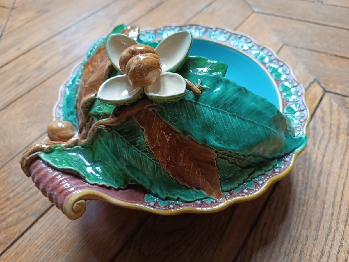 A Minton Majolica Chestnut Serving Dish (circa 1866)-photo-2