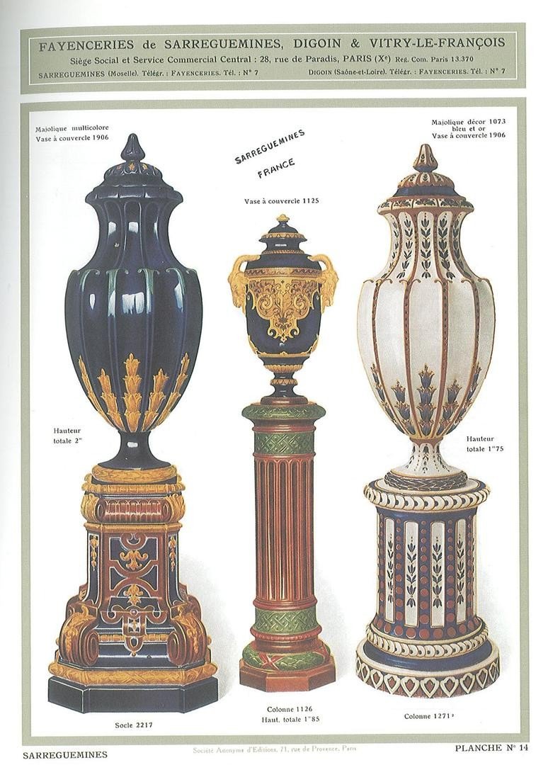 Majolica - Monumental Sarreguemines Jardinière And Stand-photo-2